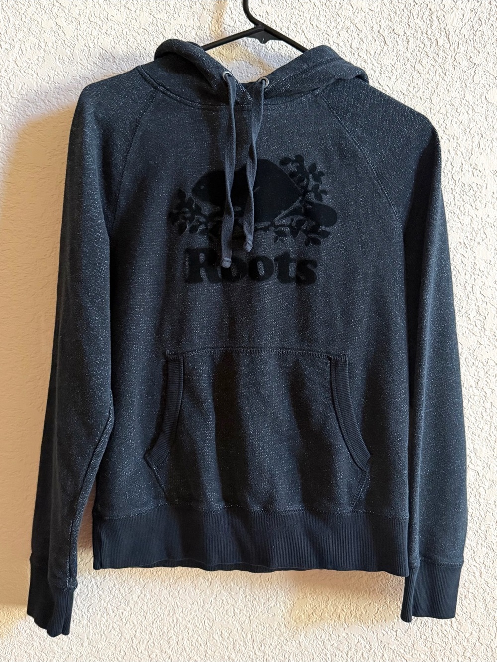 Roots Hoodie Womens XS Grey Logo Pullover Sweatshirt Casual Fall Leaf Hoodie